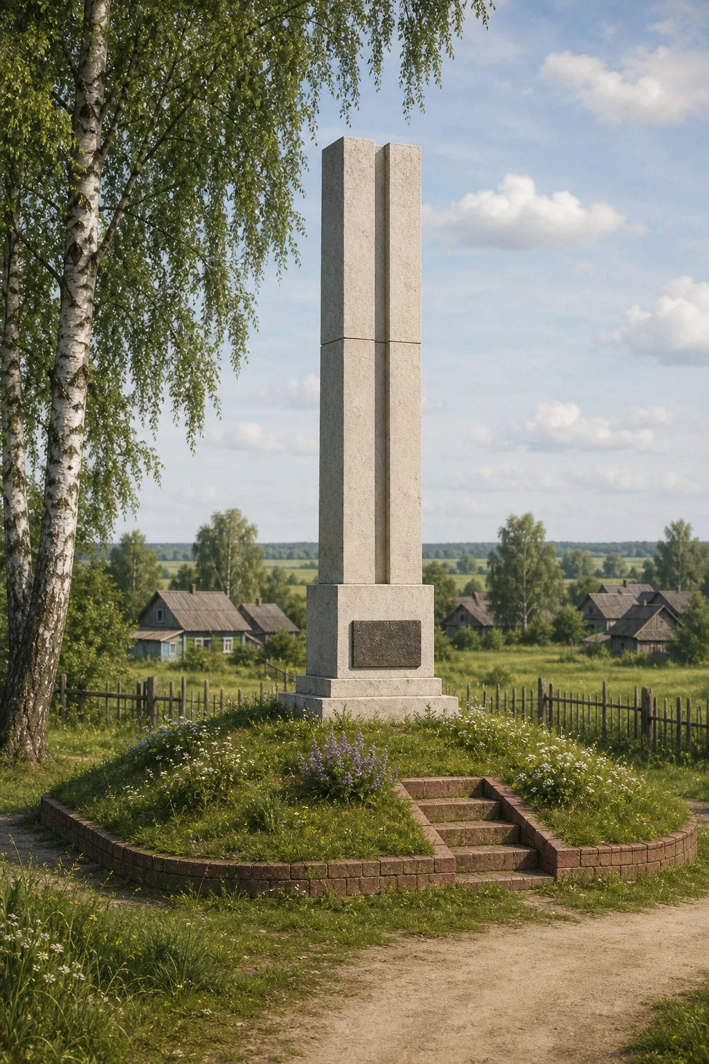 Алексичи. Мемориальная колонна