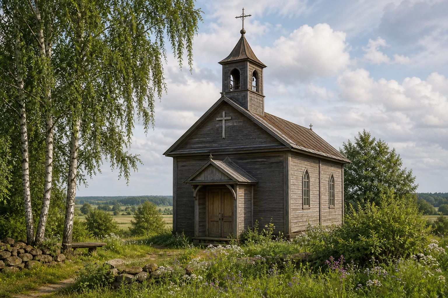 Амнишево, часовня католич. св. Иоанна Крестителя (дерев.)