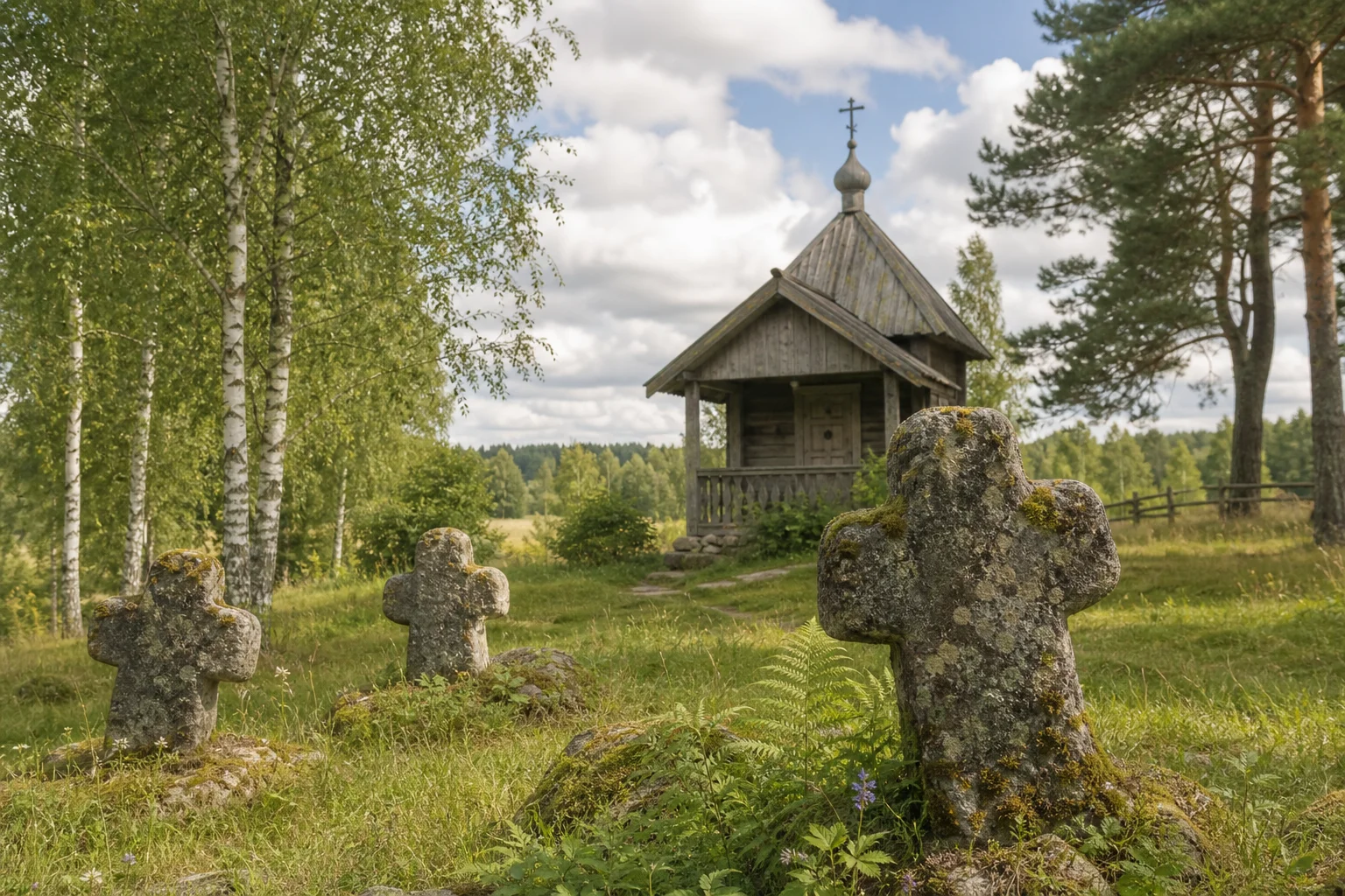 Бабцы, каменные кресты