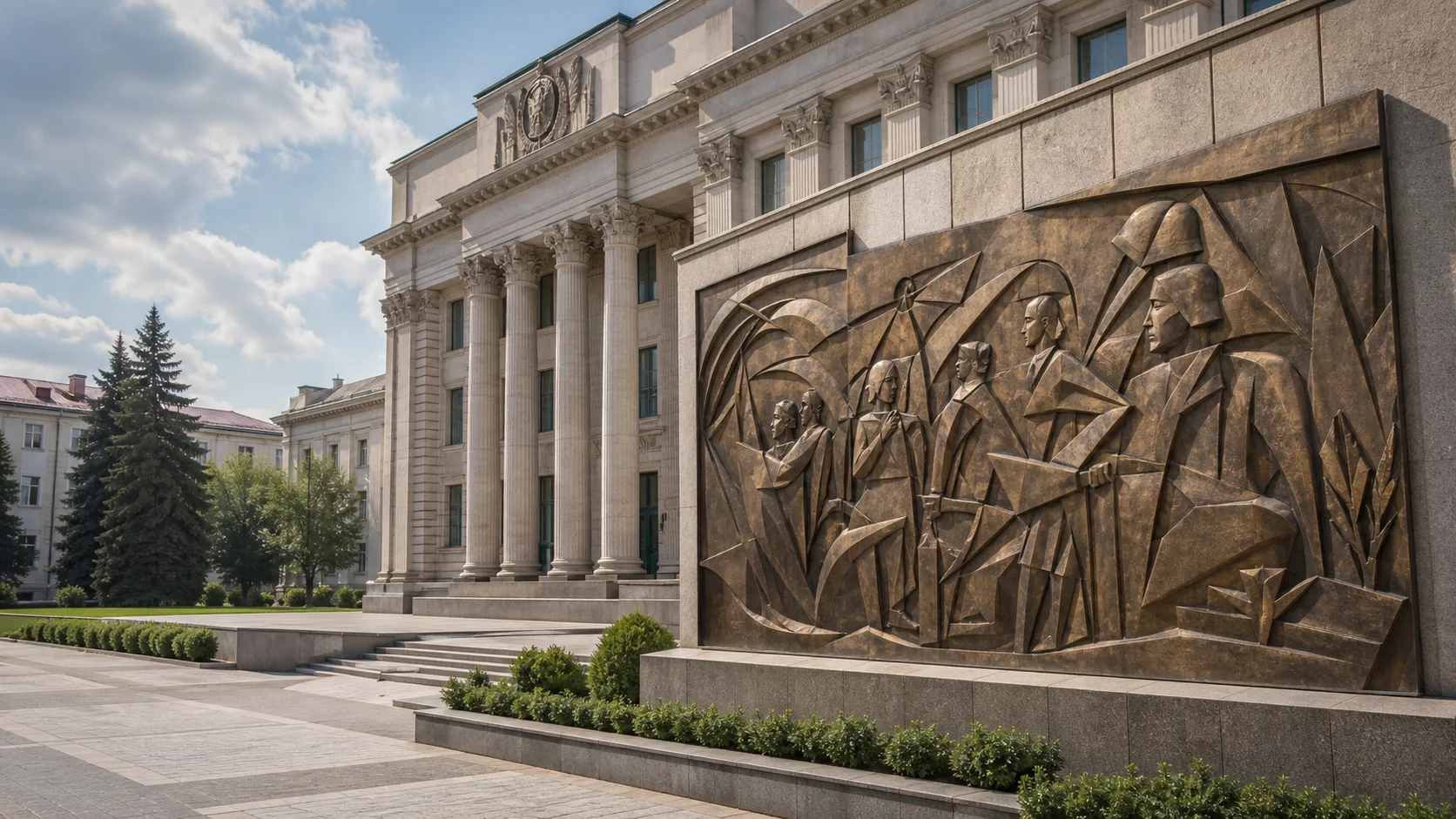 Барельефы в Доме офицеров