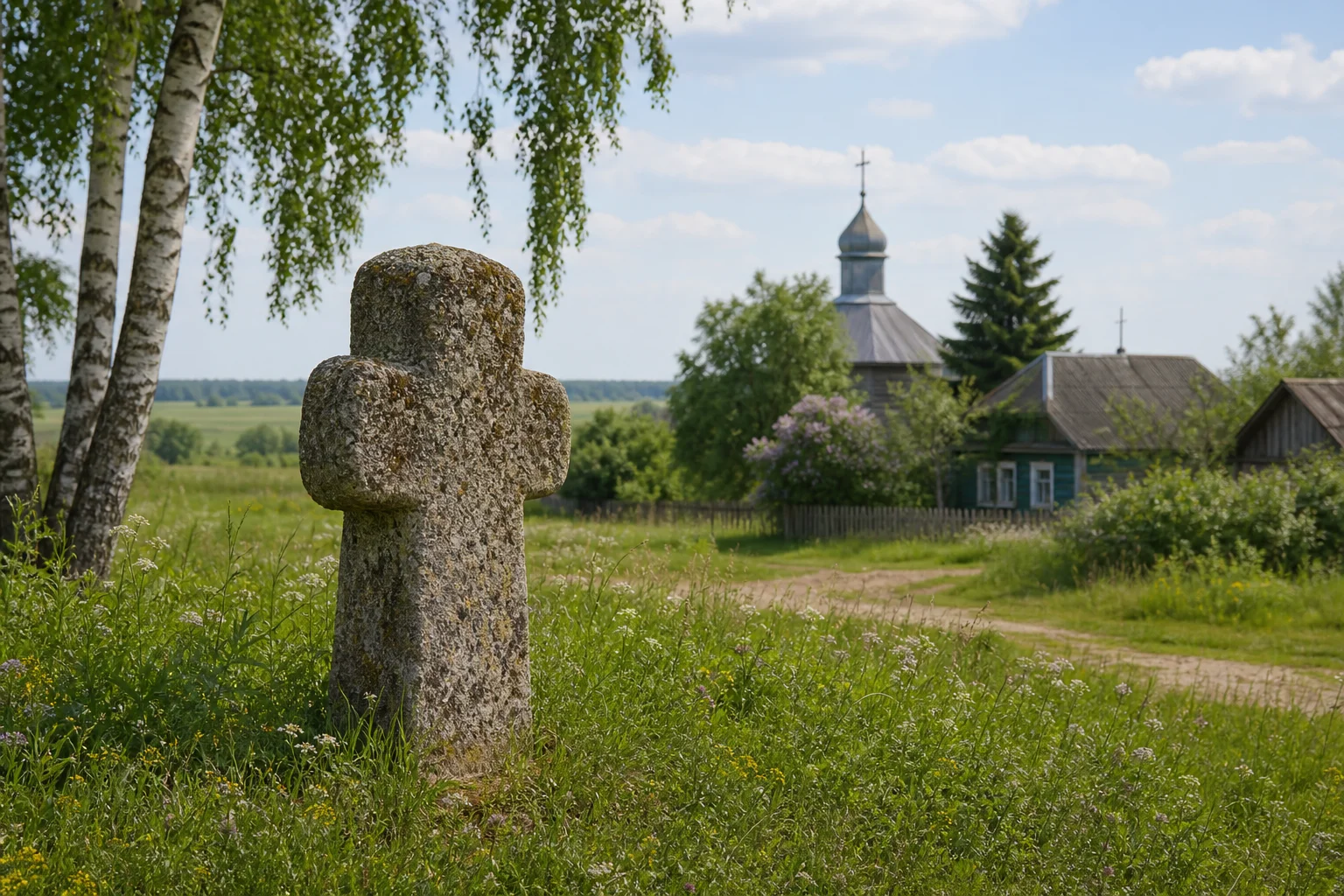 Бол. Доропеевичи, каменный крест