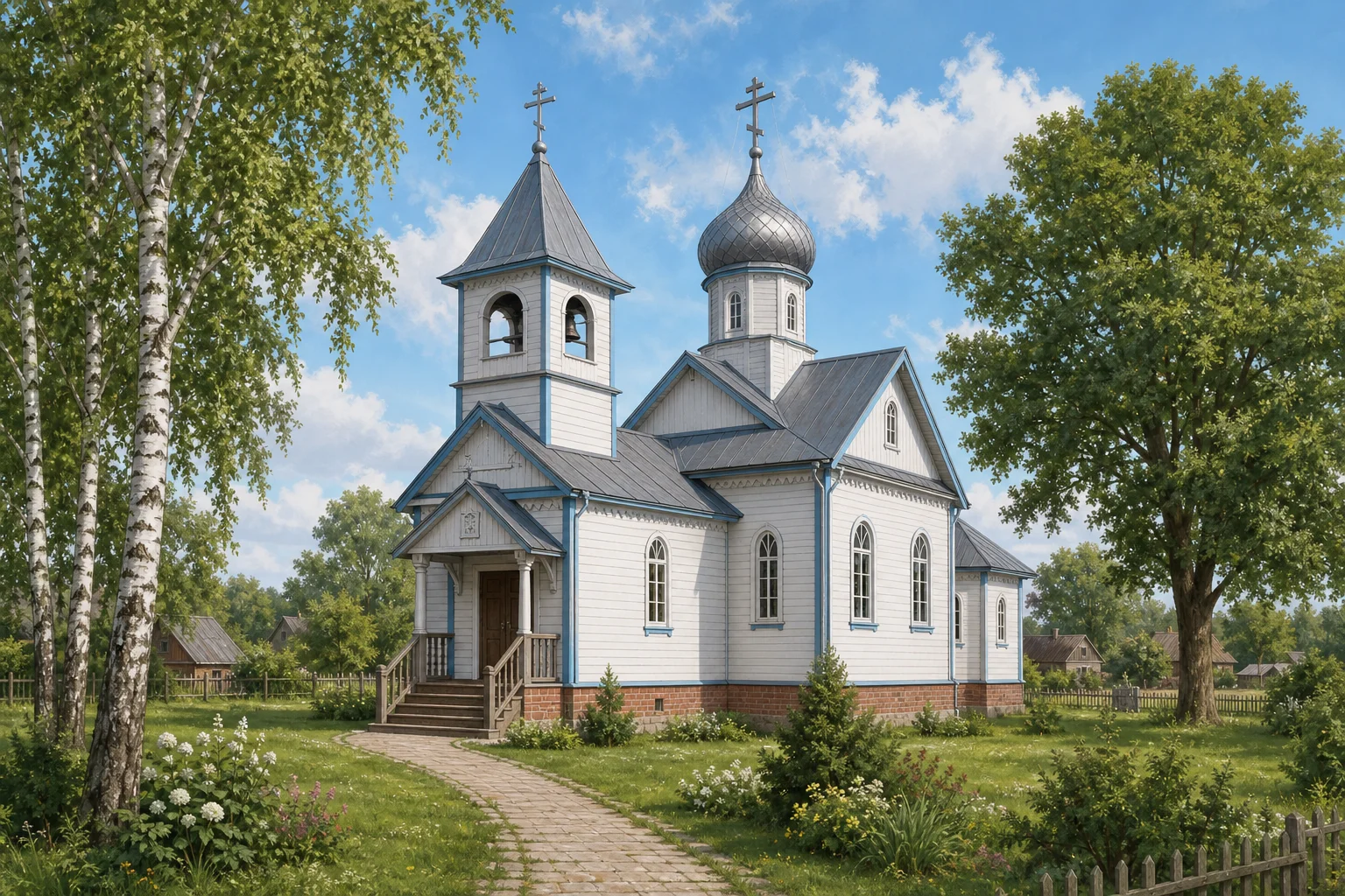 Церковь деревянная в деревне Кухтичи