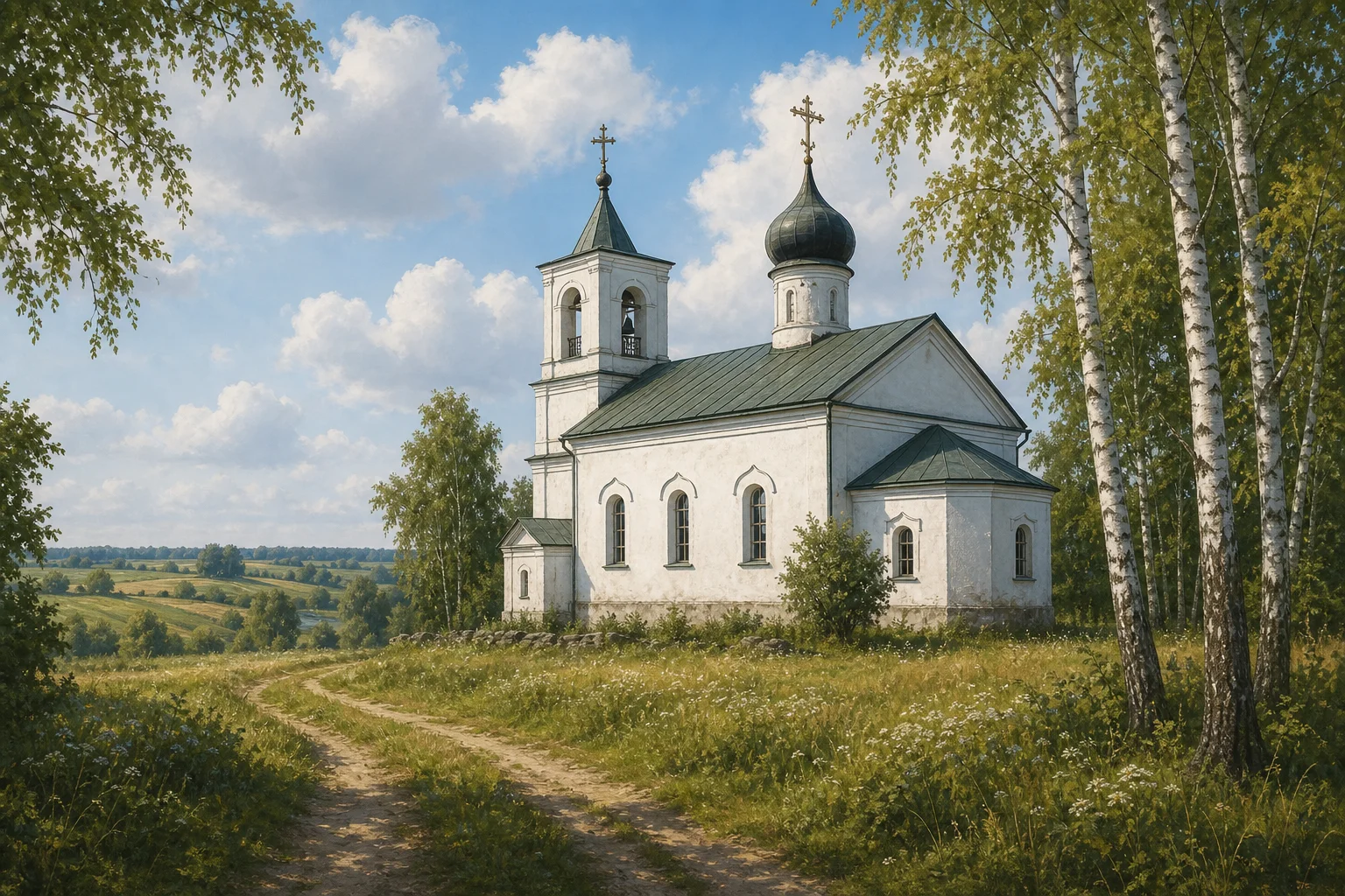 Церковь Спасо-Преображенская в деревне Новая Попина