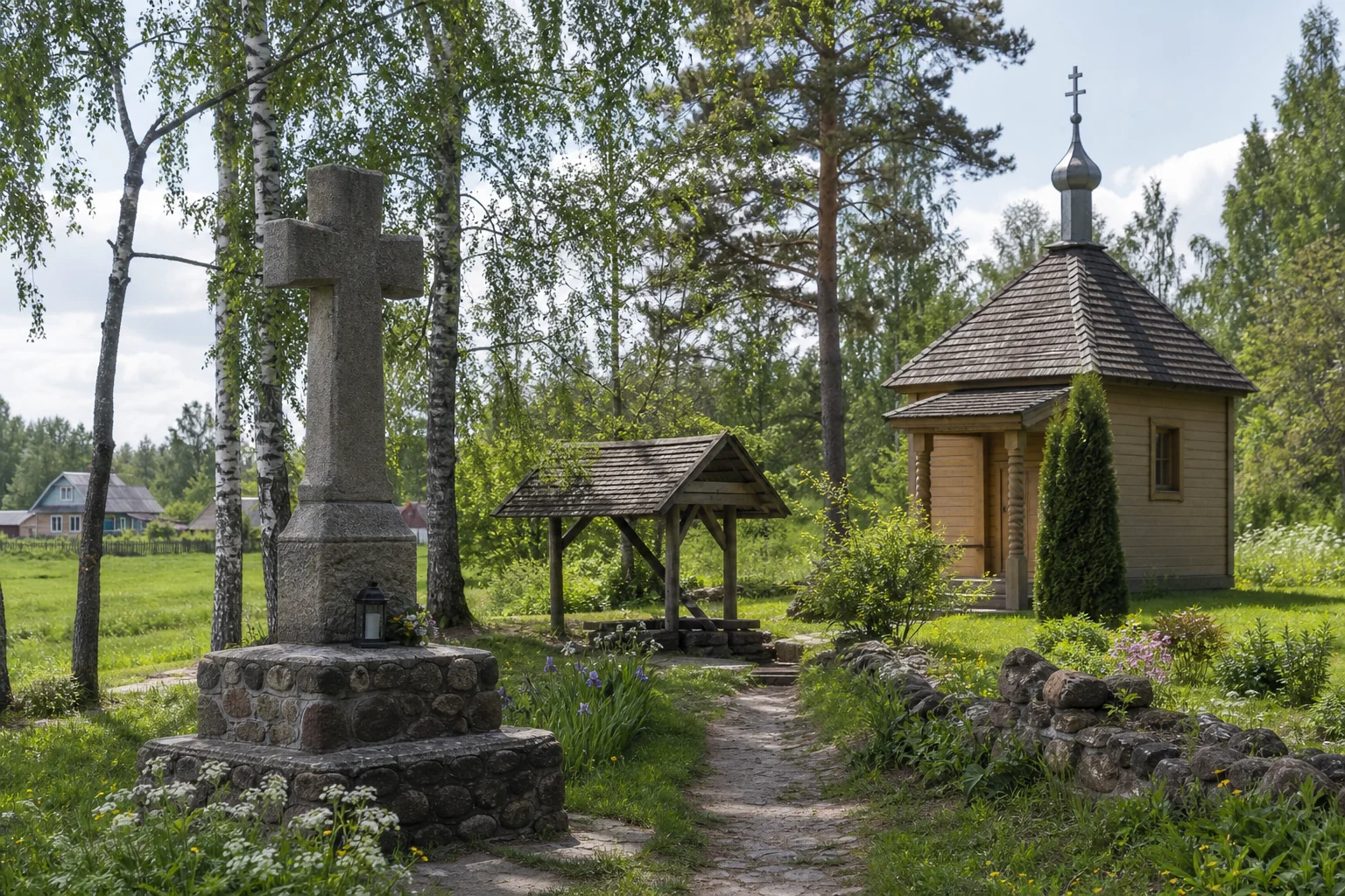 Двор-Хоттевичи, каменный крест