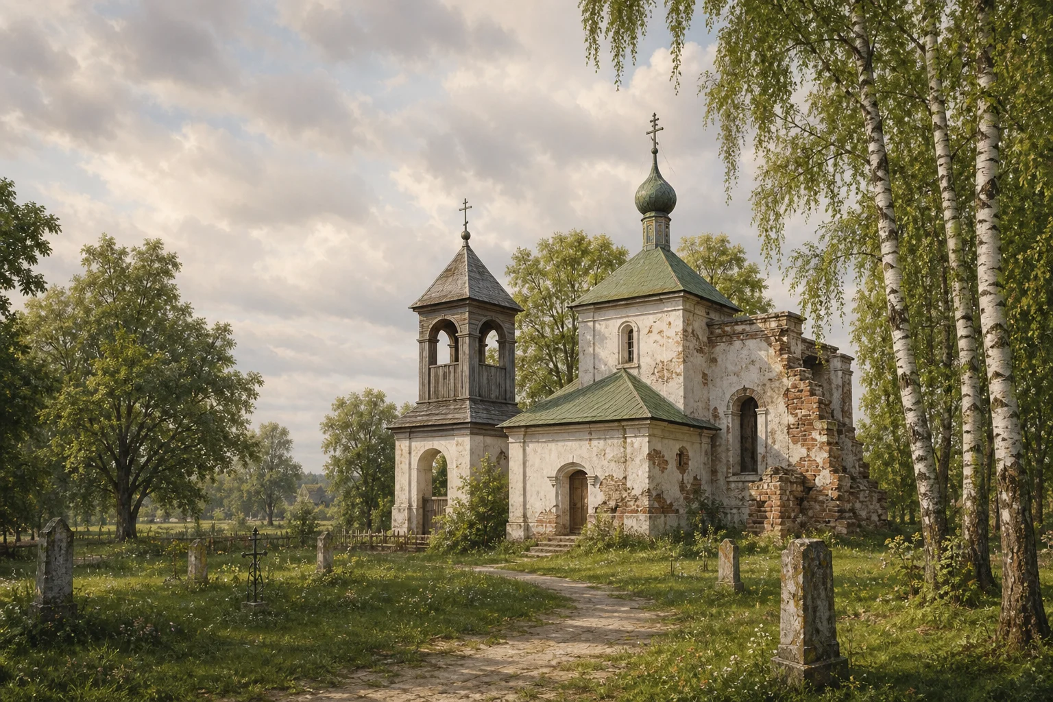 Холопеничи, церковь Успенская (руины)