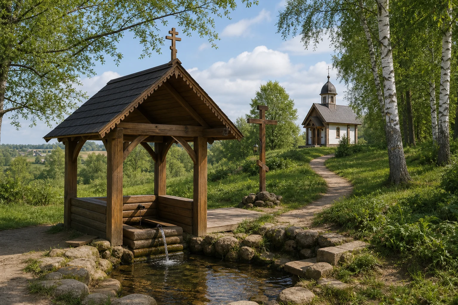 Источник целебной воды в деревне Вишнево