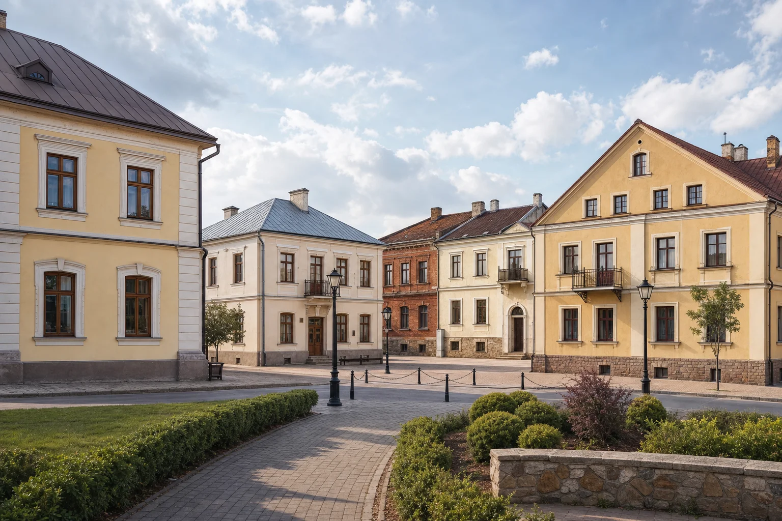 Каменная застройка центра в Ивье
