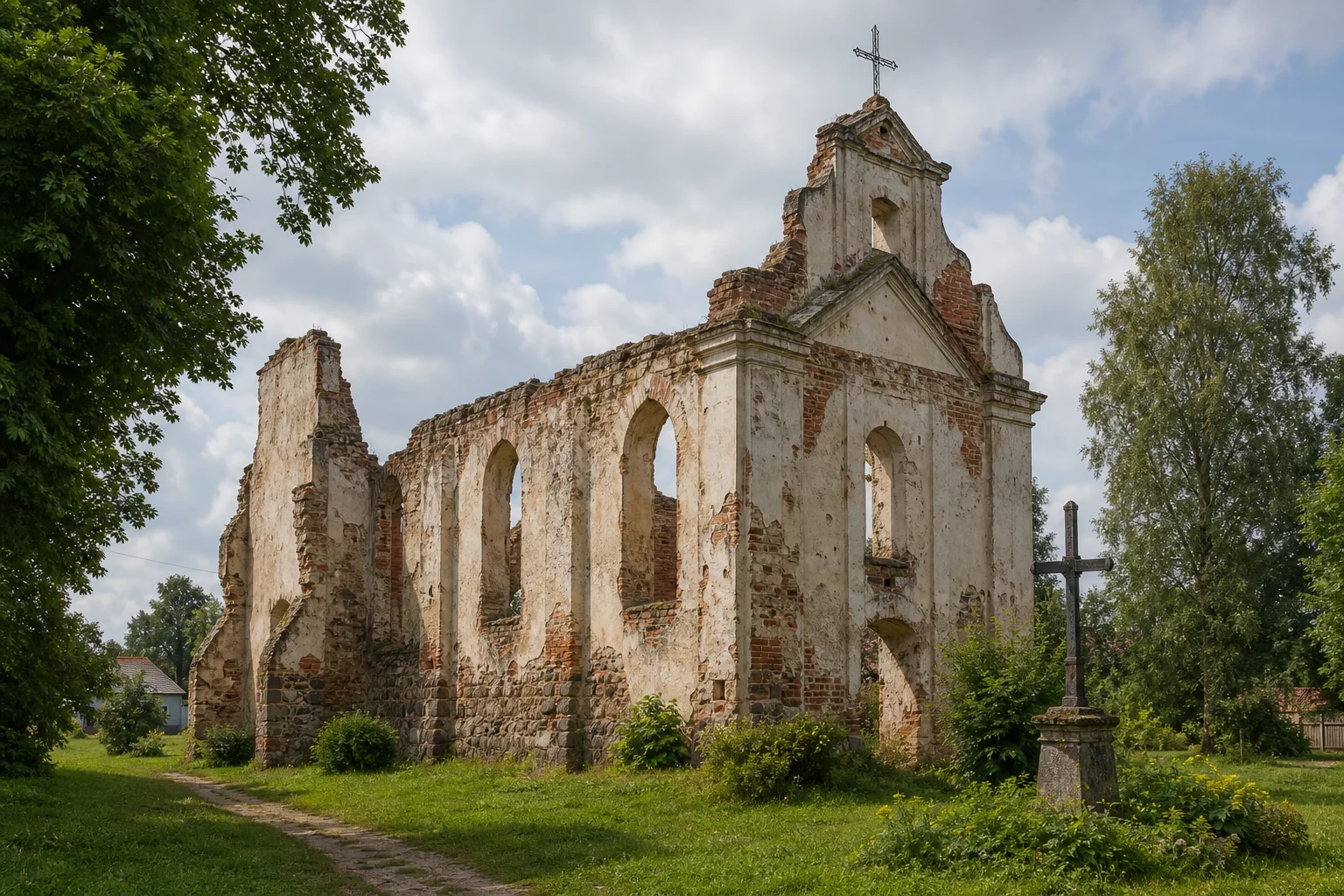 Клецк. Руины Фарного костела
