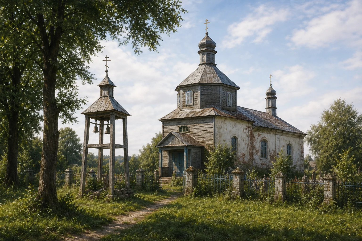 Комлевщина, церковь (дерев.; руины)