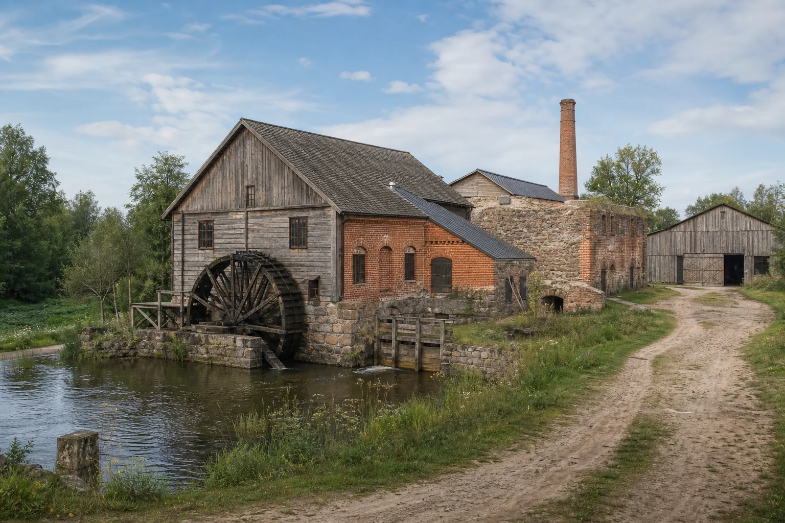 Лавские, водяная мельница (руины)