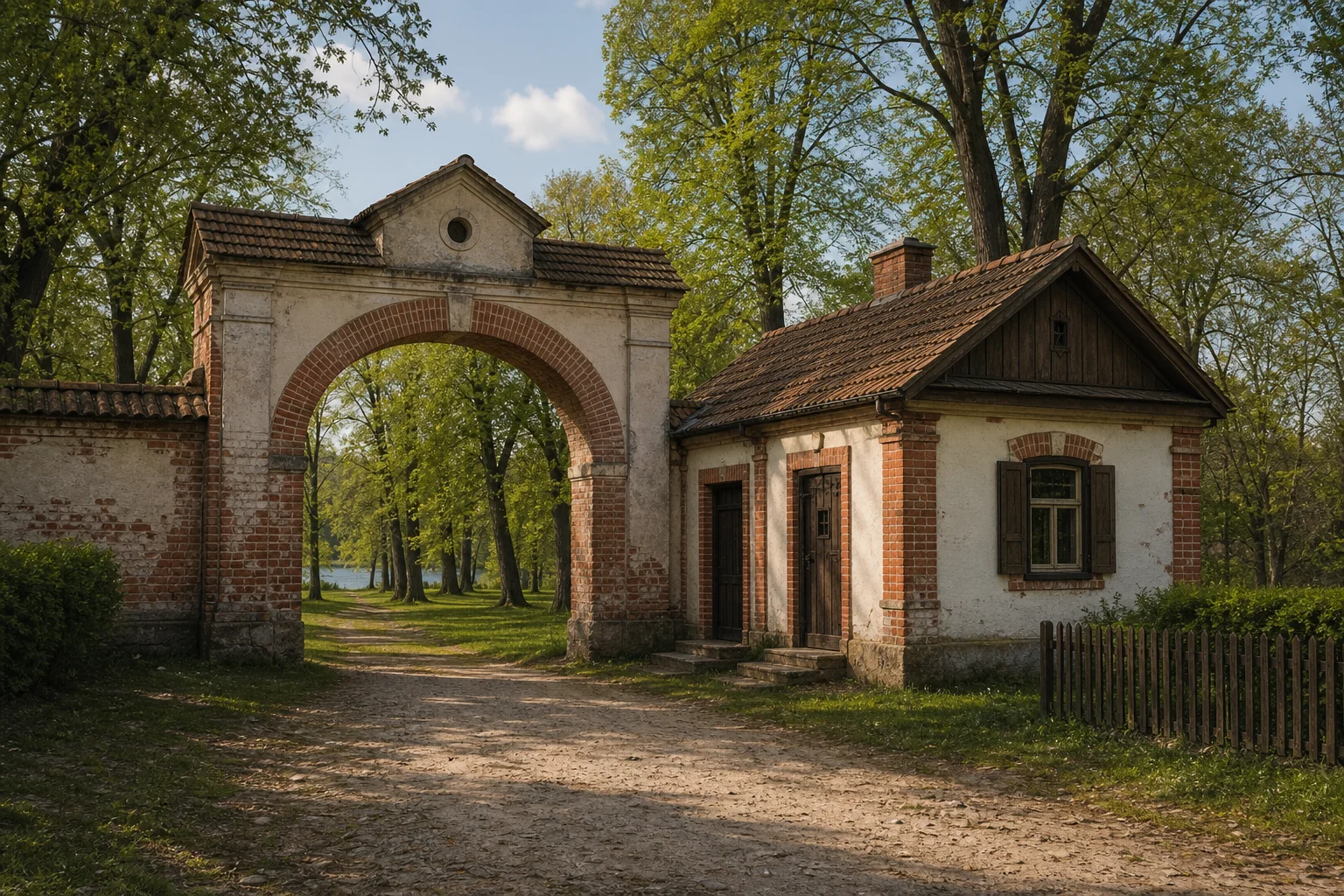 Лошица, усадьба: брама и сторожка