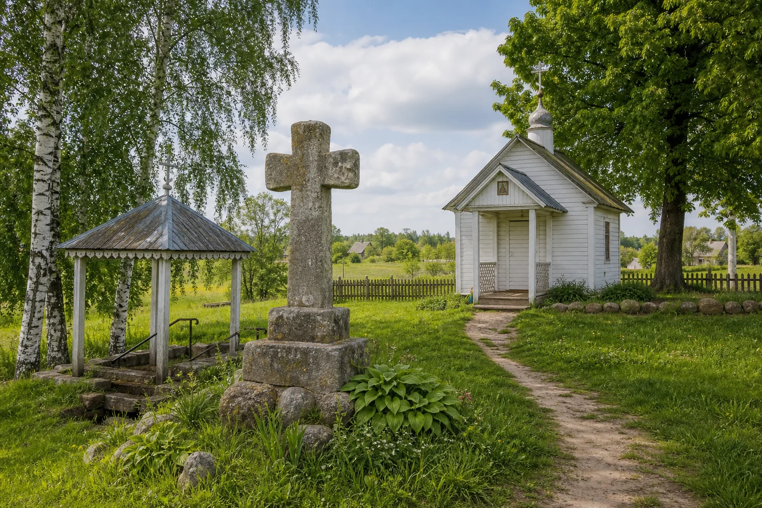 Лукомль, каменный крест