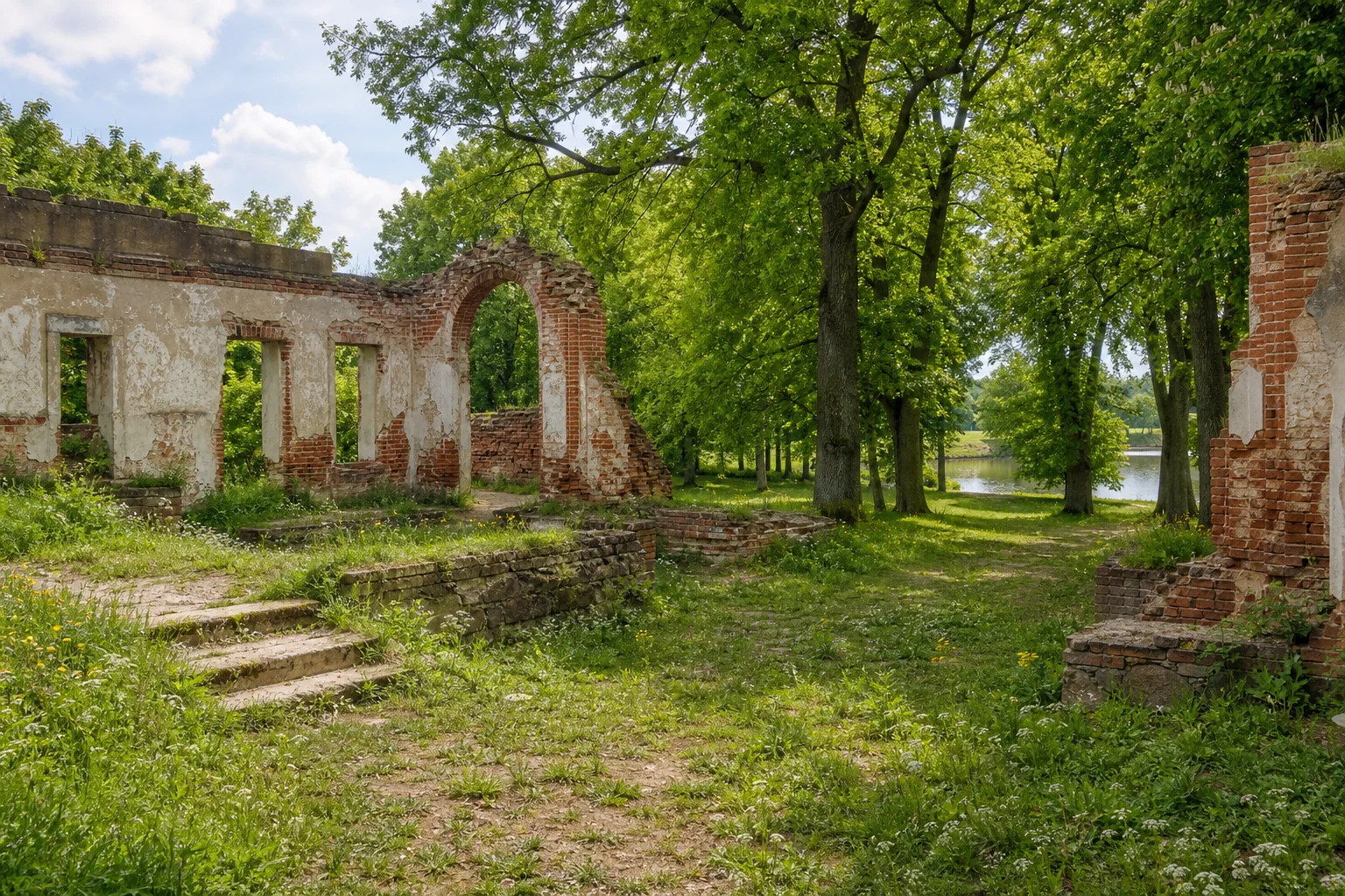 Луковец. Руины усадьбы и остатки парка Боровских