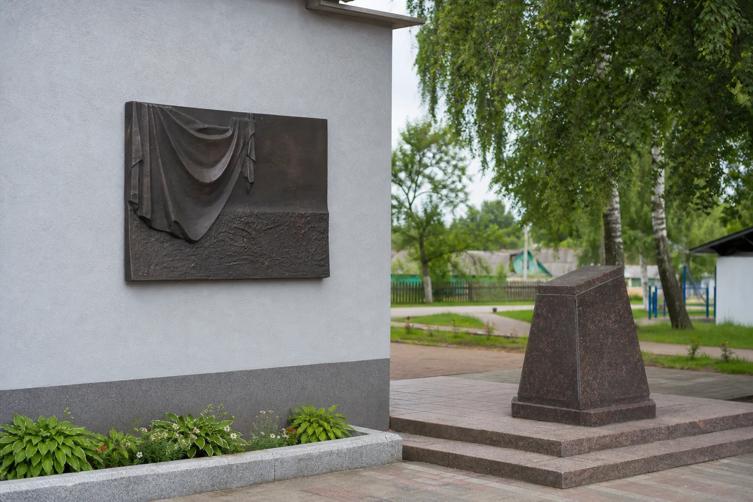 Мемориальная доска и памятник памяти Герою Советского Союза Уласовцу А.И