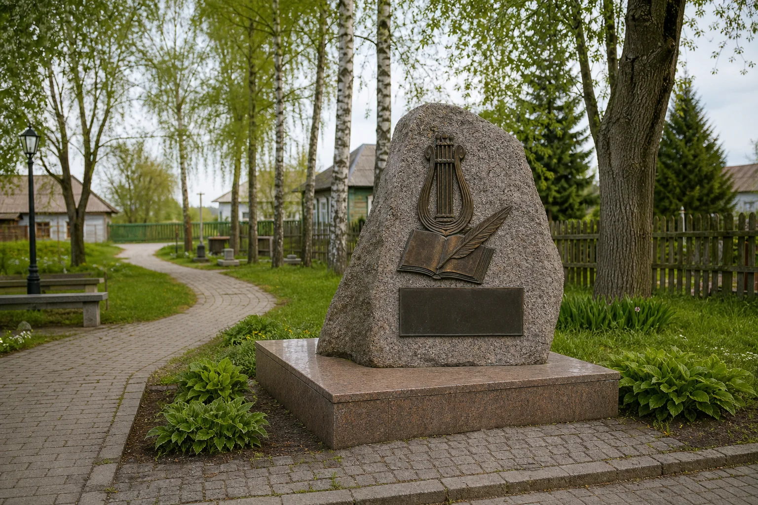 Мемориальный камень белорусским философам и поэтам в Жуков Борок