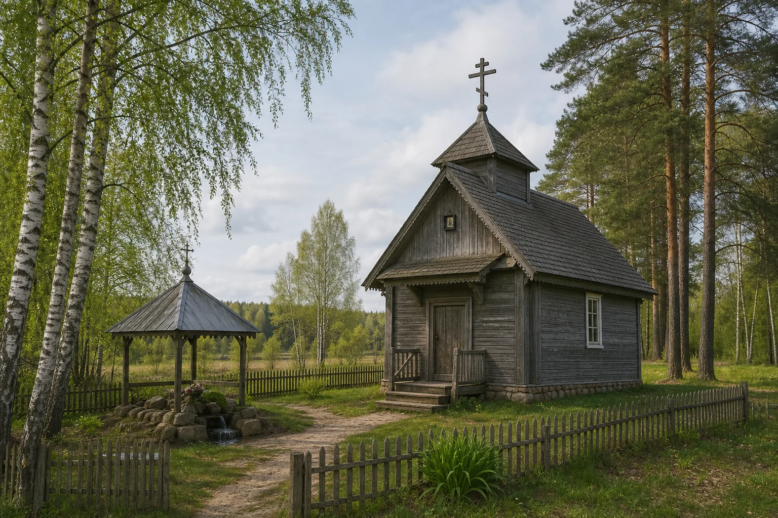 Нов. Нива, часовня (дерев.; руины)