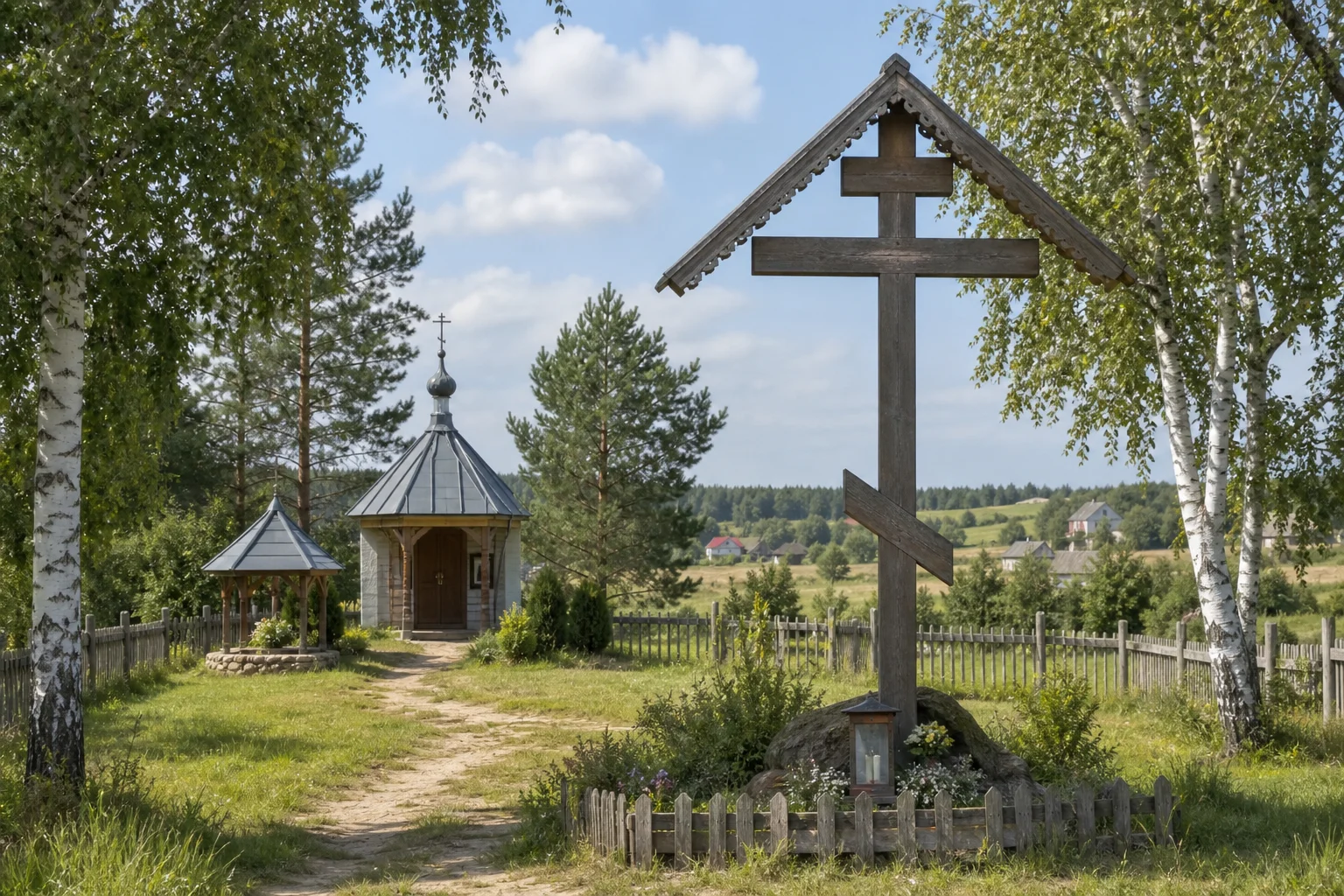 Новики, крест-оберег придорожный