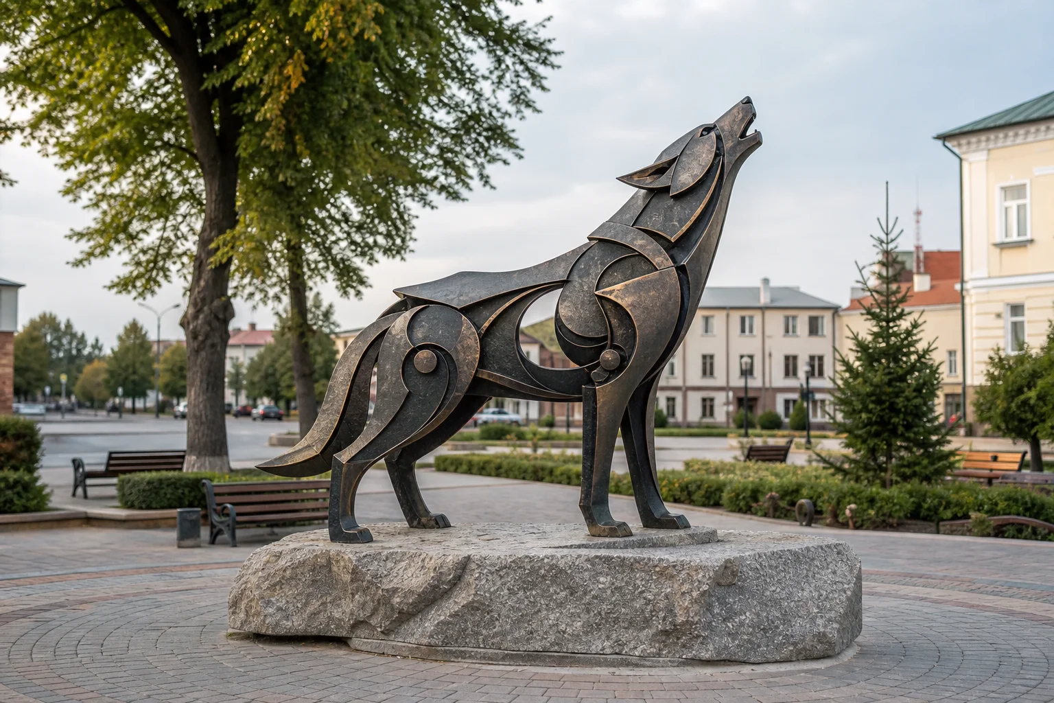 Памятник 1000 летия города Волковыск (Скульптура Волка)