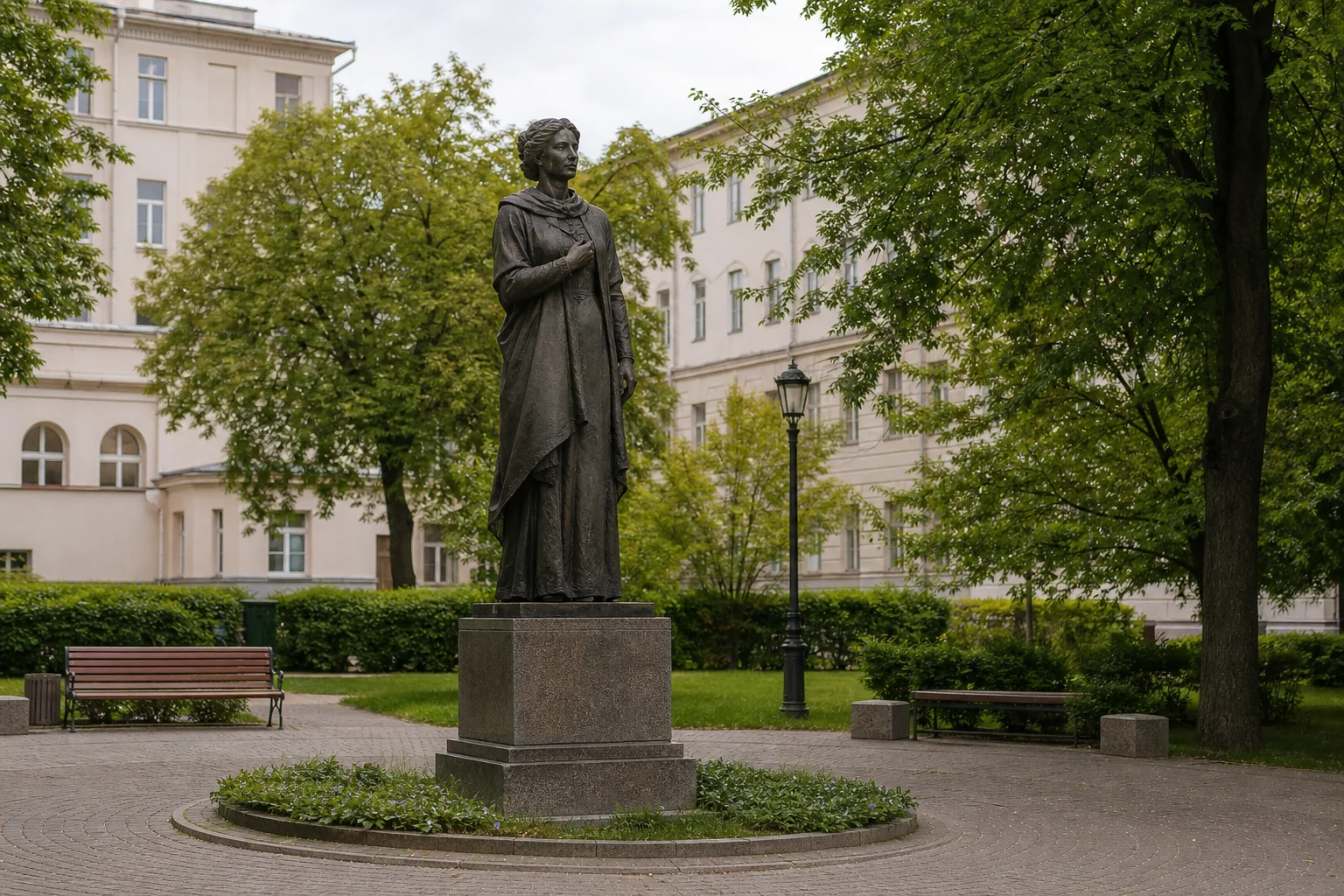 Памятник Ефросиньи Полоцкой в Минске (у БГУ)