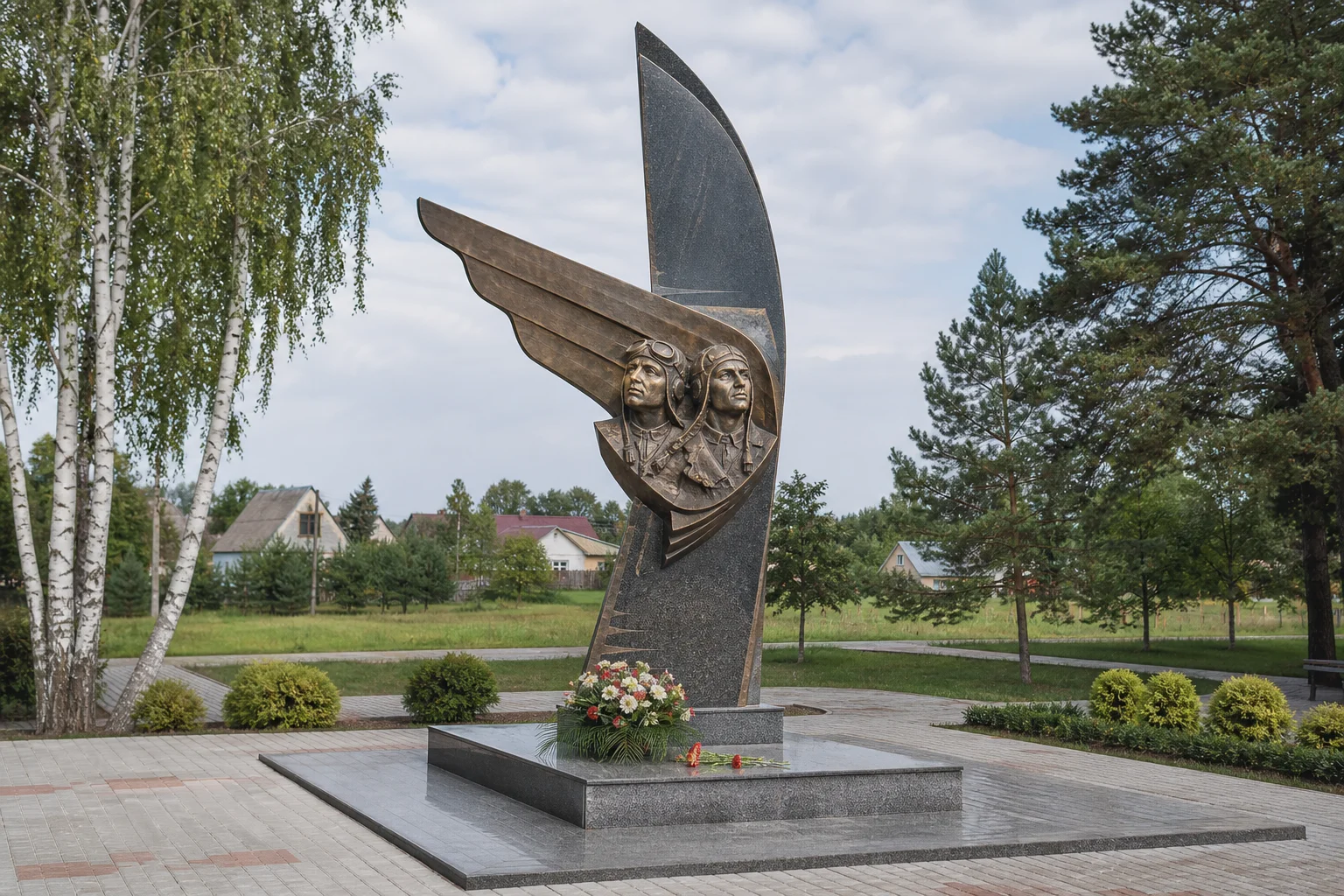 Памятник экипажу самолета Николая Гастелло около Радошкович