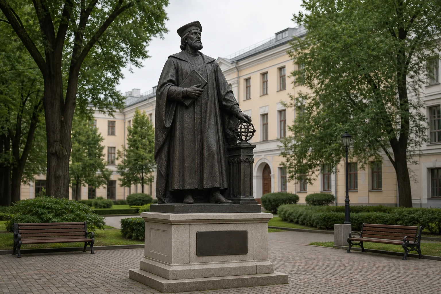 Памятник Кириллу Туровскому в Минске (у БГУ)