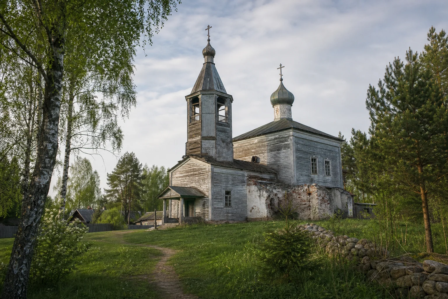 Пятницкое, церковь (дерев.; руины)