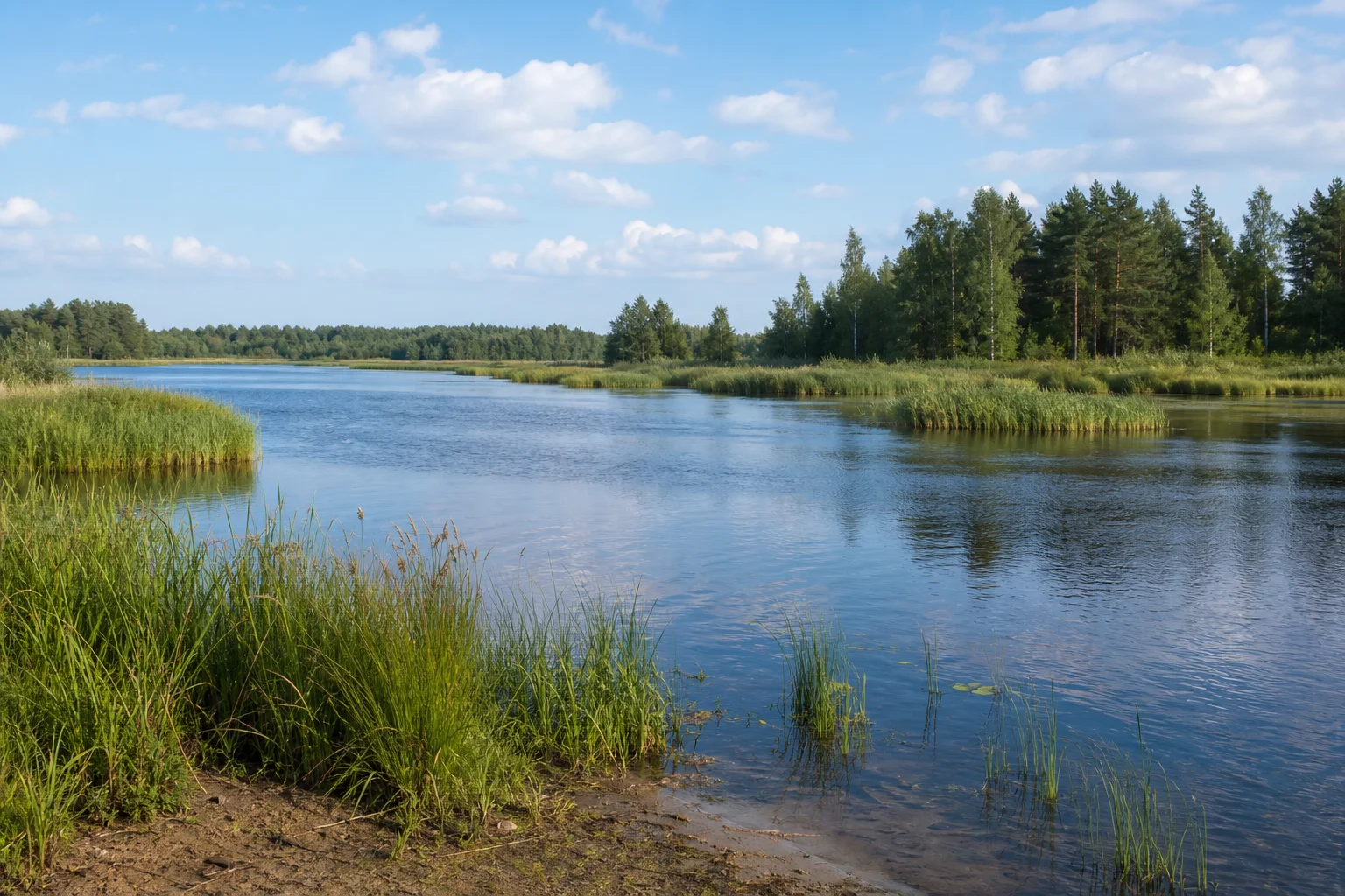 Река Березина перед впадением в озеро Палик