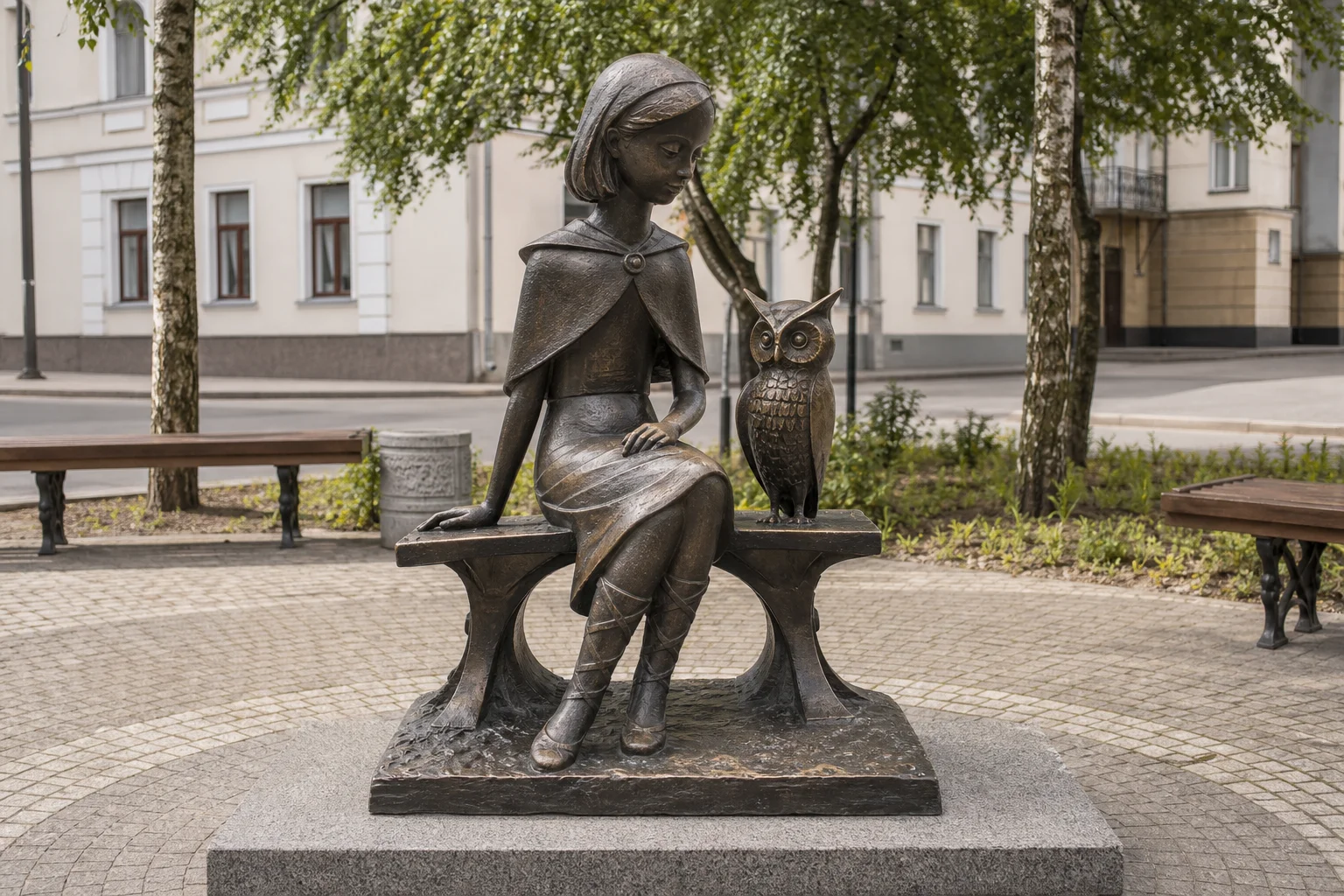 Скульптура "Девочка с совой"