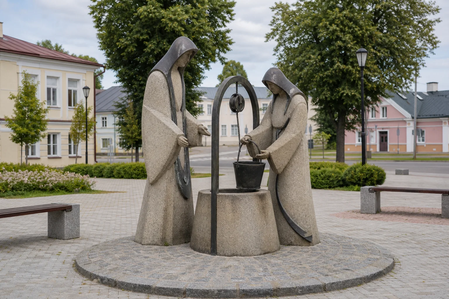 Скульптура Иисус и самаритянка (Глубокое)