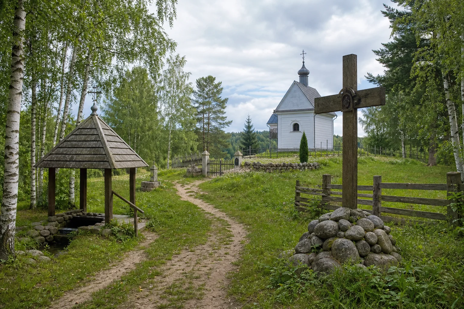 Стар. Волосовичи, каменные кресты
