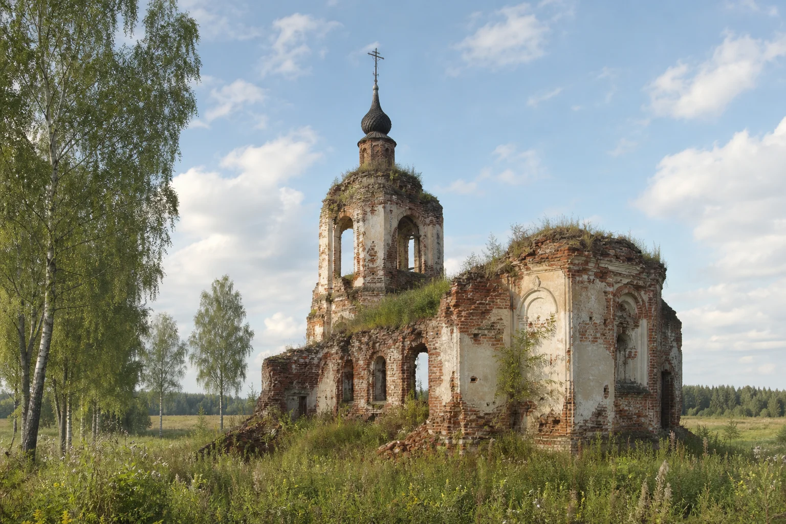 Великая Слобода. Руины Воскресенской церкви