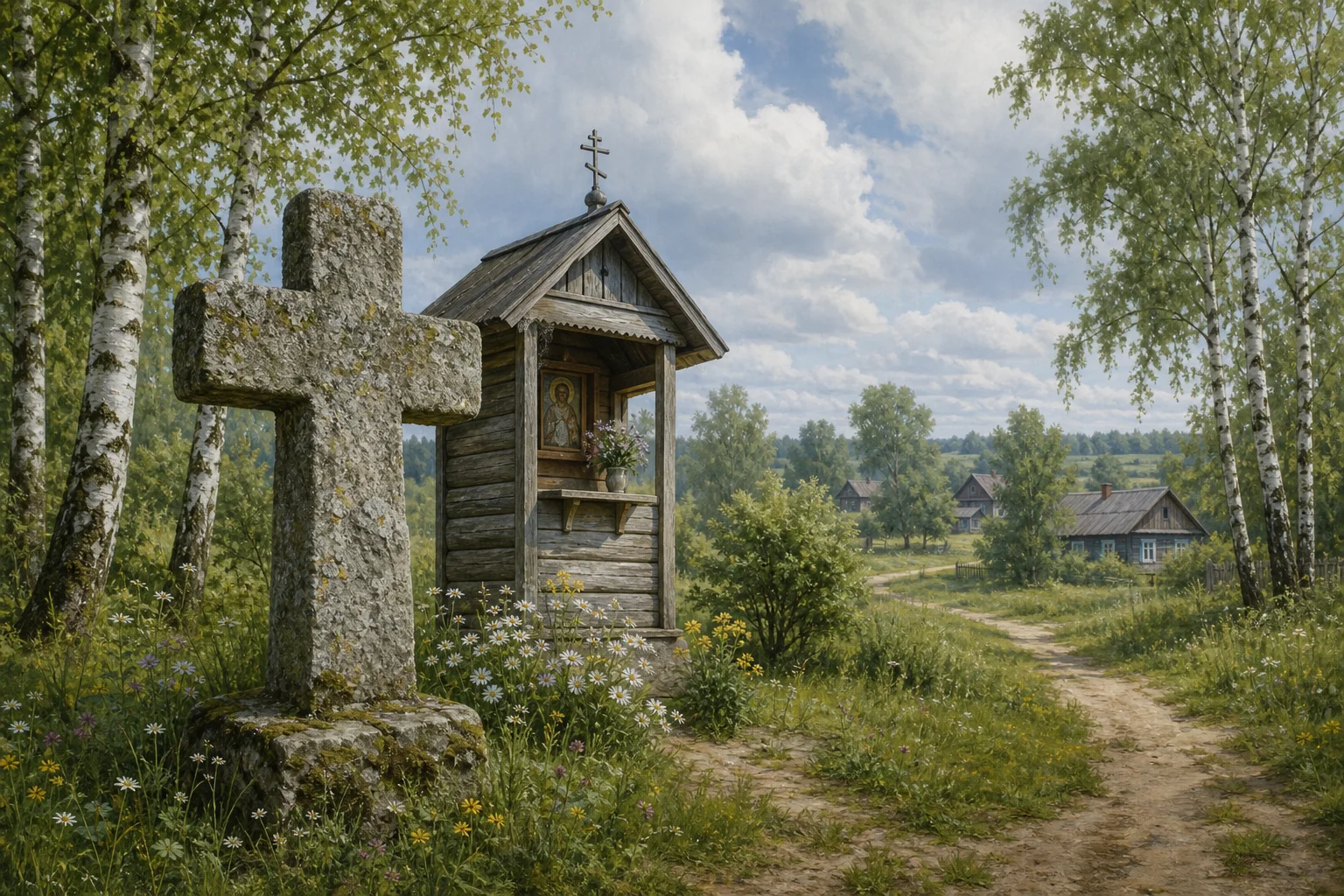 Вендорож, каменный крест