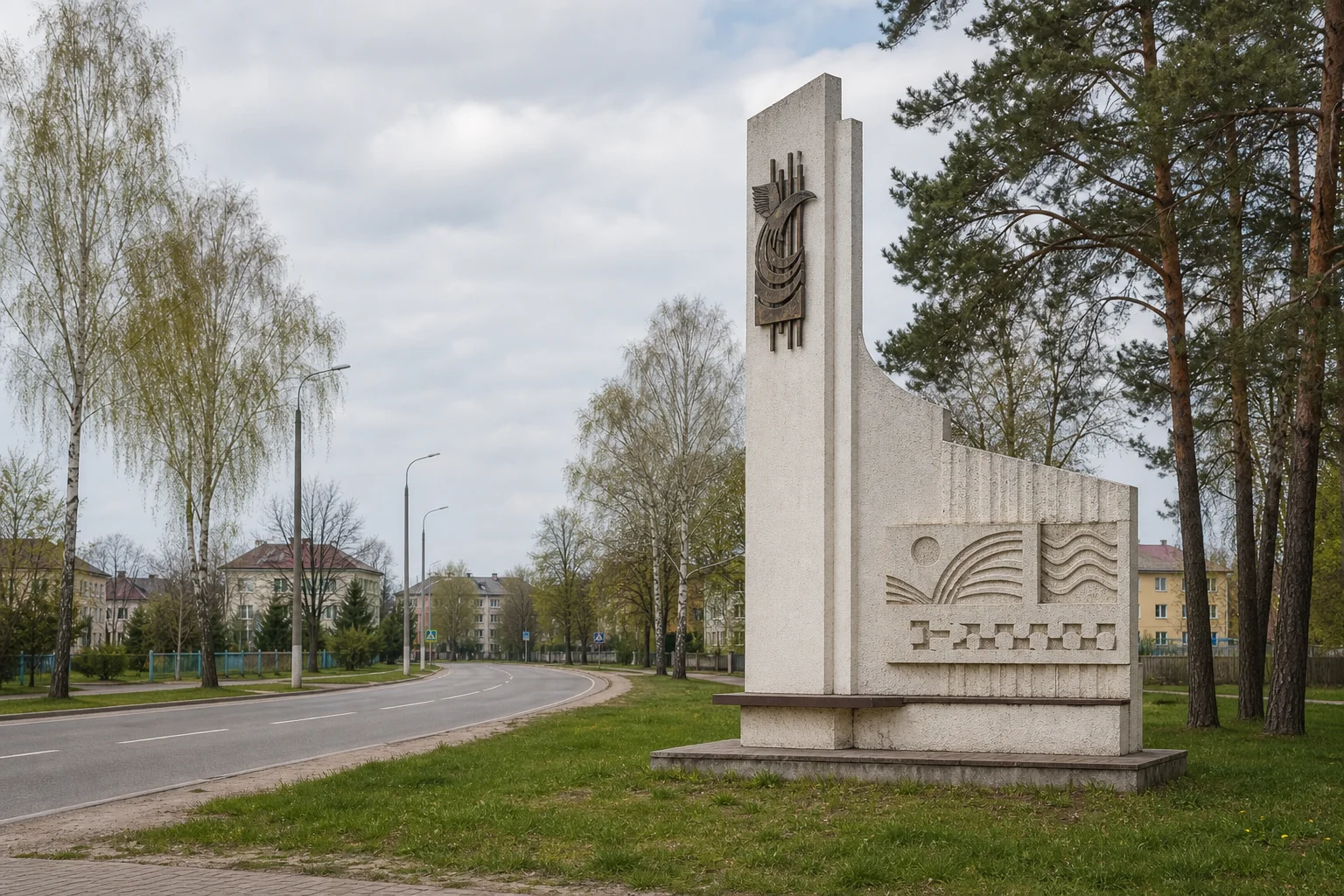 Въездная стела город Пинск
