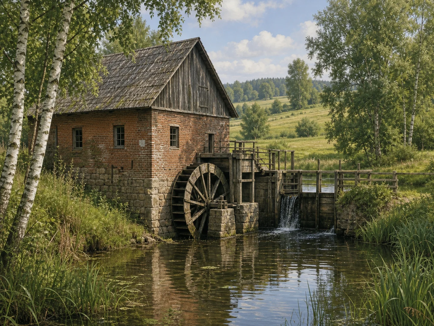 Водяная мельница в Староельне