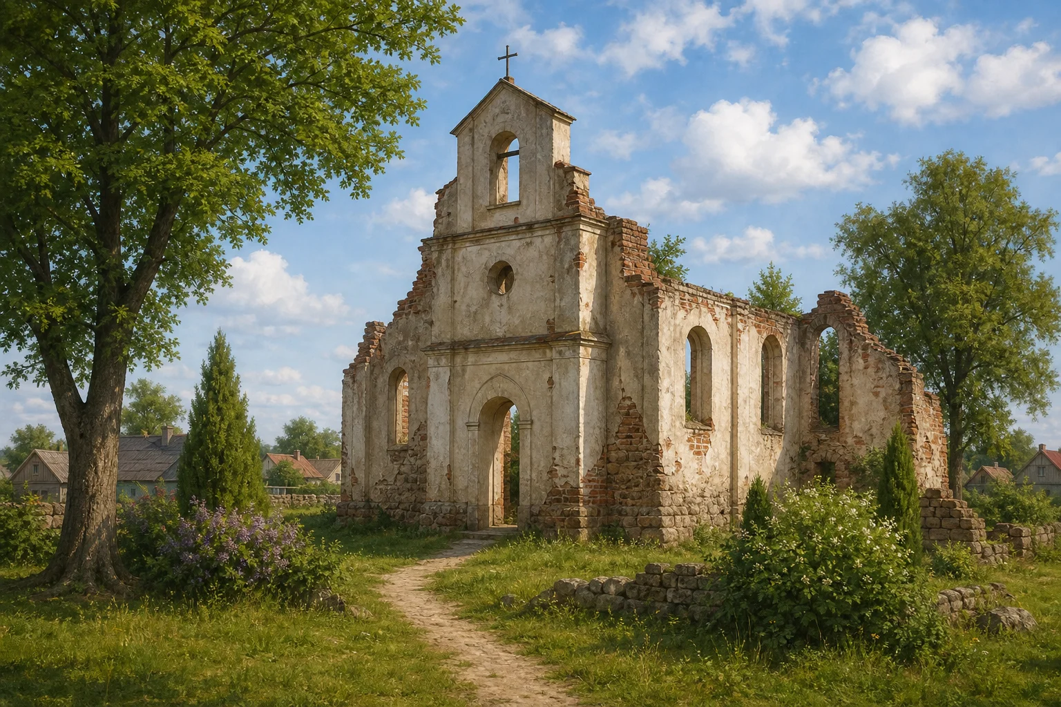 Юшковичи, костел (руины)