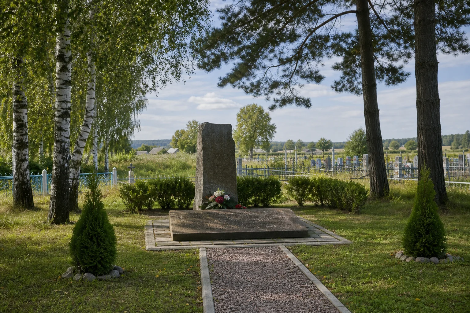 Захоронение на сельском кладбище д. Болотчицы