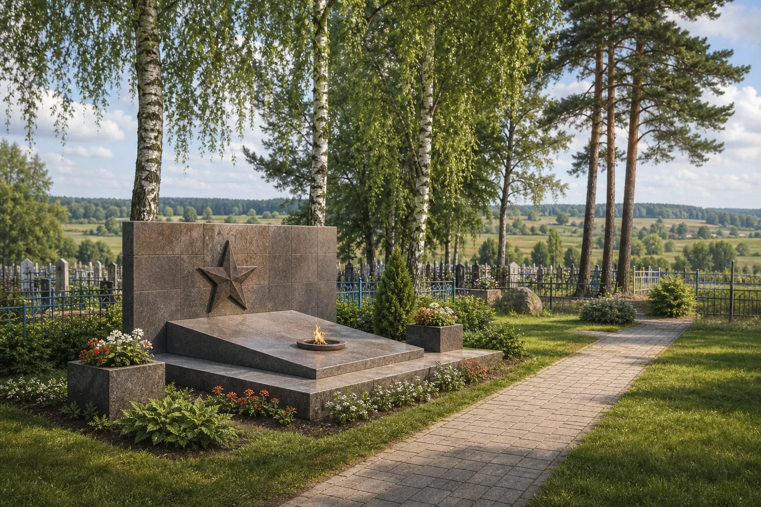 Захоронение на сельском кладбище д. Борок