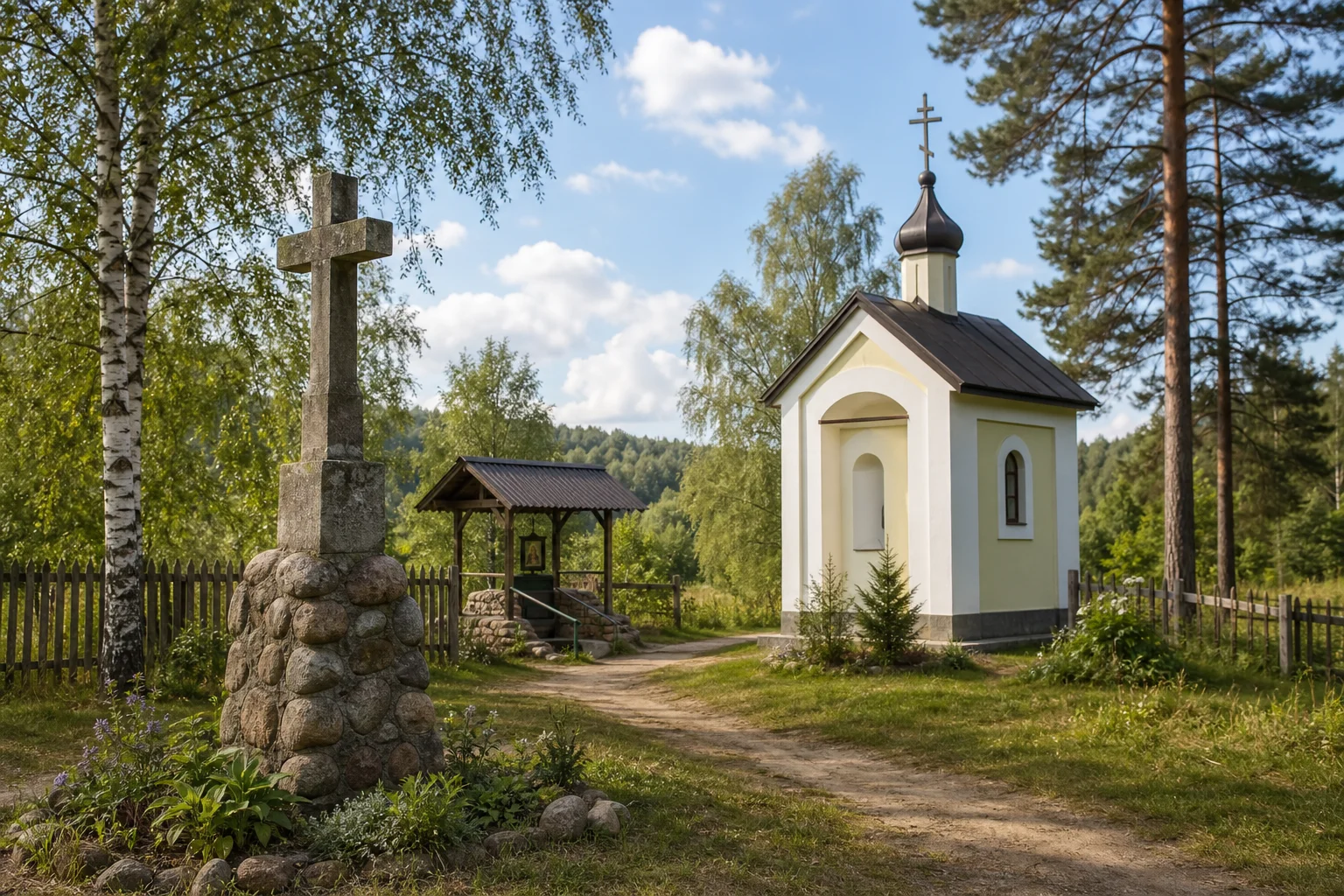 Замошье, каменные кресты